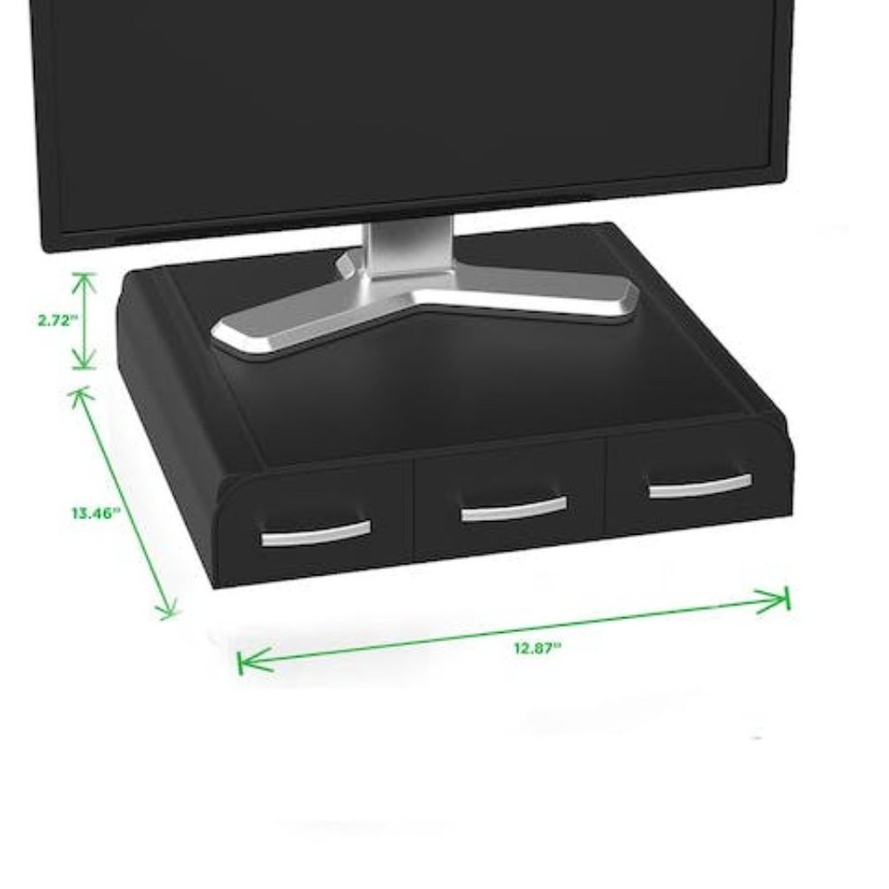 Mind Reader MONSTA3DBLK Perch Monitor Stand/Desk Organizer